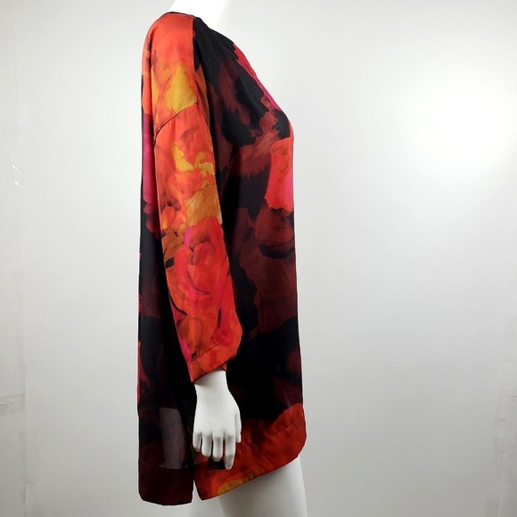 BRYN WALKER Red Floral Paola Tunic XL - Picture 4 of 8